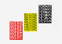 Werk – Wert, Bildung – Haltung, Format – Design<br/>Abbildung: © Bureau Mitte