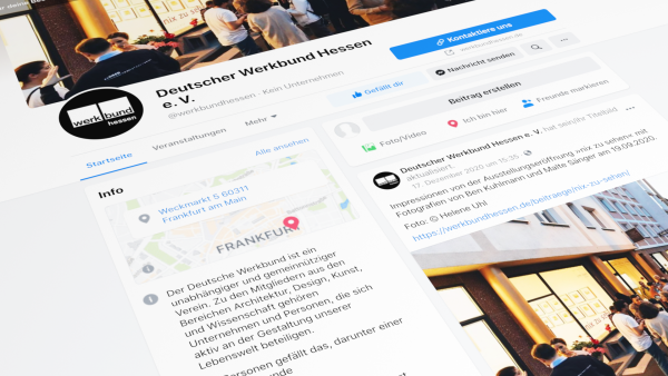 Auch auch Facebook wird es zuküftig Inhalte des Werkbund Hessen geben